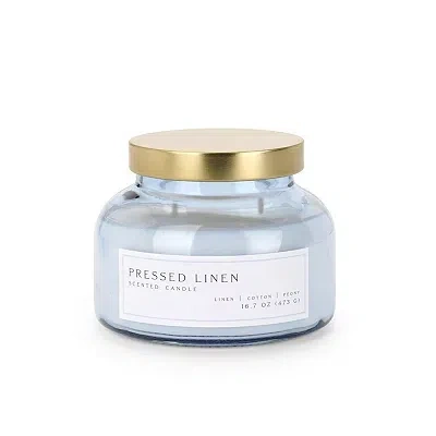 Kirkland's Pressed Linen 2-wick Jar Candle In Blue