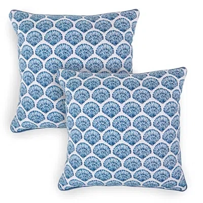 Kirkland's Printed Seashells Pillows In Blue