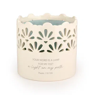 Kirkland's Psalm 119 3-wick Jar Candle Holder In White