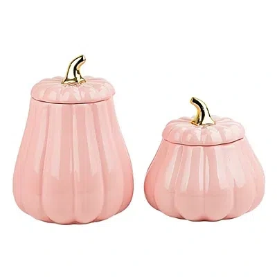 Kirkland's Pumpkin Gourd Canisters In Pink
