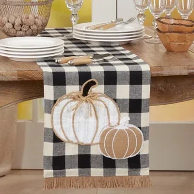 Kirkland's Pumpkin Rustic Textured Harvest Table Runner In Black