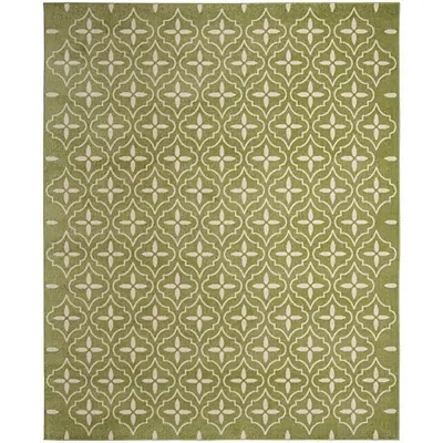 Kirkland's Quatrefoil Indoor/outdoor Rug In Green