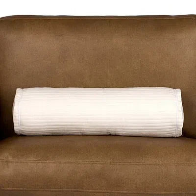 Kirkland's Quilted Bolster Pillow In White