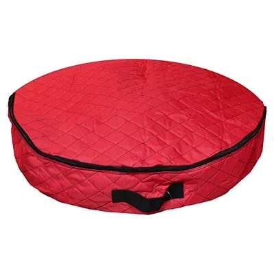 Kirkland's Quilted Christmas Wreath Storage Bag In Red