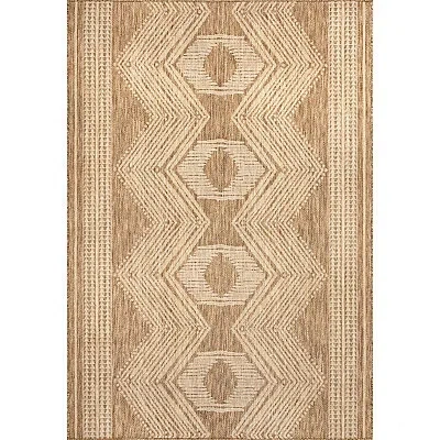 Kirkland's Raina Brown Tribal Zig Zag Outdoor Rug