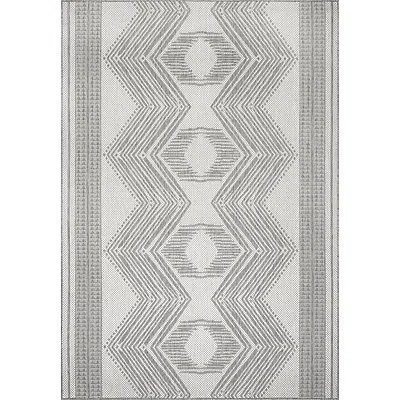 Kirkland's Raina Gray Tribal Zig Zag Outdoor Rug