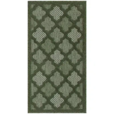 Kirkland's Raised Trellis Outdoor Rug In Green