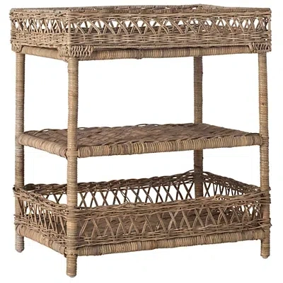 Kirkland's Rattan Alba Accent Table In Brown