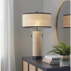 Kirkland's Rattan And Black Metal Table Lamp In Multi
