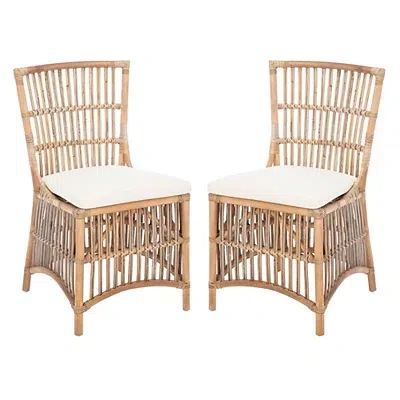 Kirkland's Rattan Erika Dining Chairs In White