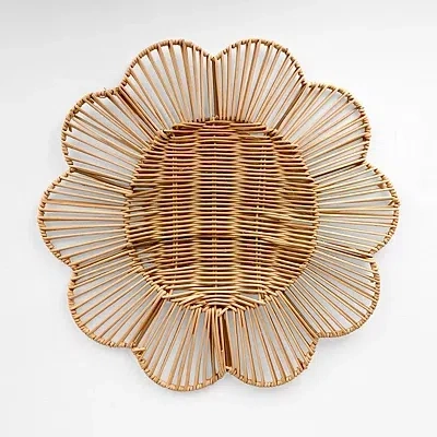 Kirkland's Rattan Flower Charger In Brown