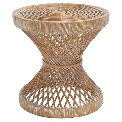 Kirkland's Rattan Hourglass Accent Table In Brown
