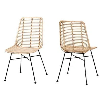 Kirkland's Rattan Manhattan Dining Chairs In Brown