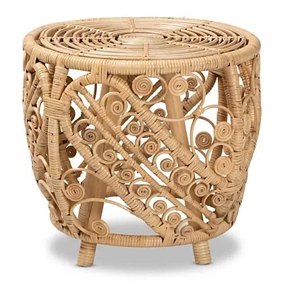 Kirkland's Rattan Open Woven Accent Table In Brown