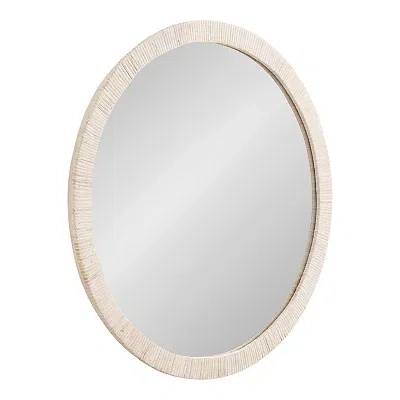 Kirkland's Rattan Round Wall Mirror In White