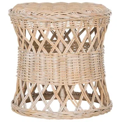 Kirkland's Rattan Tessel Accent Table In Brown