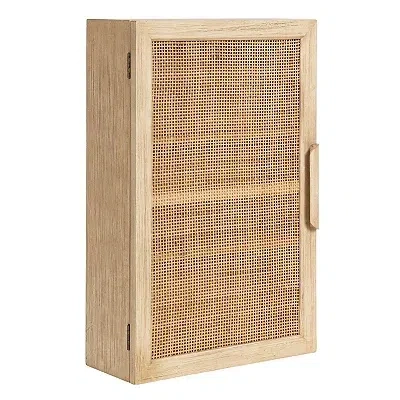 Kirkland's Rattan Wall Cabinet In Multi
