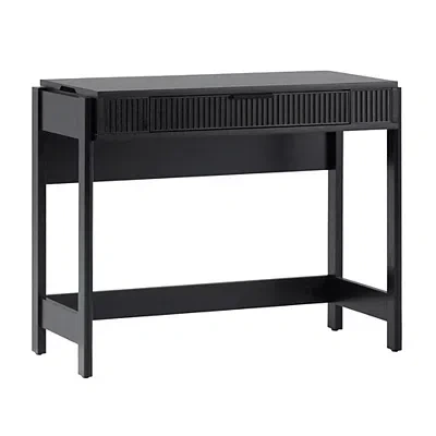 Kirkland's Reeded Wood Lift-top Desk In Black