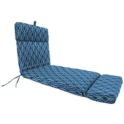 Kirkland's Regatta Navy Lattice Outdoor Chaise Cushion In Blue
