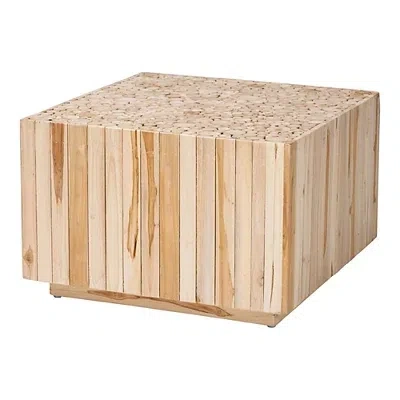 Kirkland's Repurposed Wood Logs Square Coffee Table In Brown