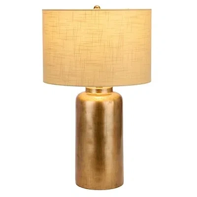 Kirkland's Resin Cylinder Table Lamp In Brown