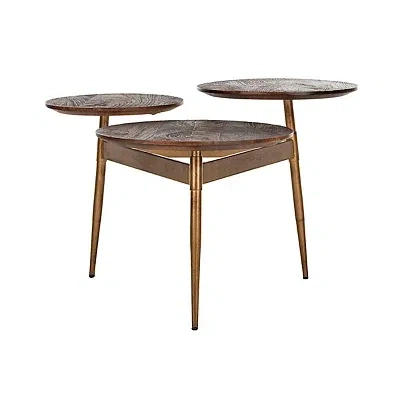 Kirkland's Retro 3-circle Accent Table In Brown