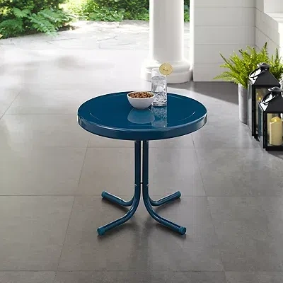 Kirkland's Retro Metal Outdoor Side Table In Blue