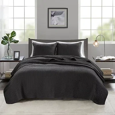 Kirkland's Reversible Twin Coverlet Set In Black