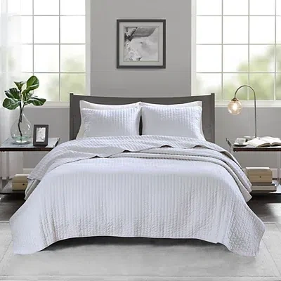 Kirkland's Reversible Twin Coverlet Set In White
