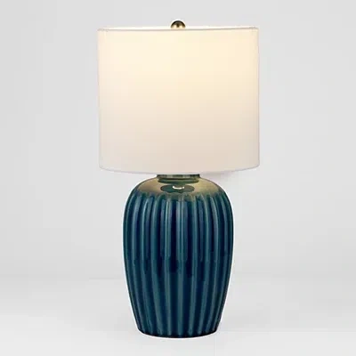 Kirkland's Ribbed Ceramic Table Lamp In White