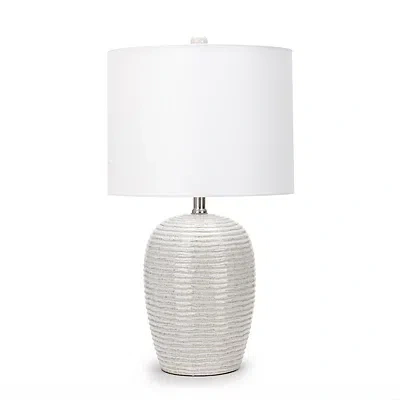 Kirkland's Ribbed Ceramic Table Lamp In White