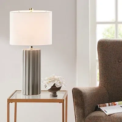 Kirkland's Ribbed Fluted Martha Stewart Table Lamp In White
