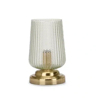 Kirkland's Ribbed Glass Uplight Table Lamp In Transparent