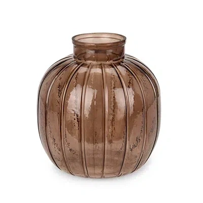 Kirkland's Ribbed Glass Vase In Brown