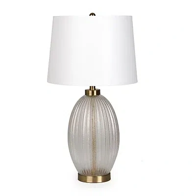 Kirkland's Ribbed Seeded Glass Table Lamp In White