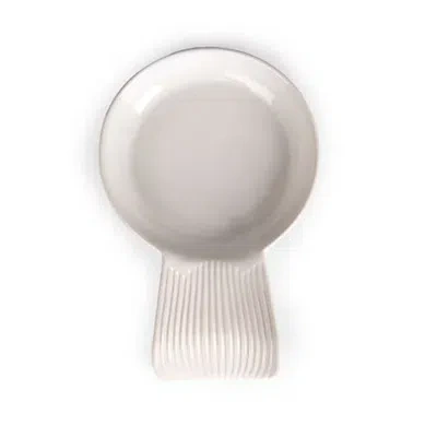 Kirkland's Ribbed Stoneware Spoon Rest In White