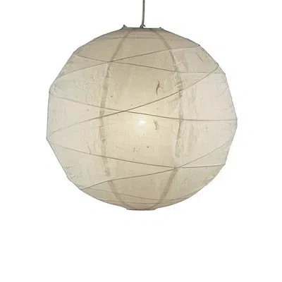Kirkland's Rice Paper And Bamboo Orb Pendant Light In Neutral