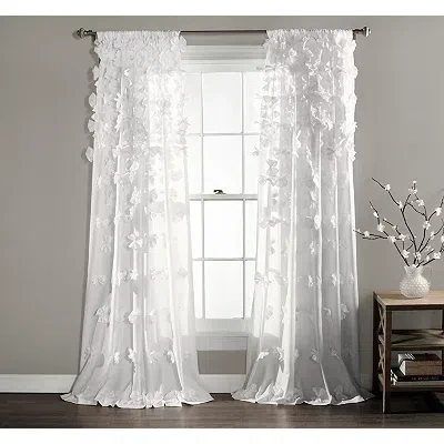 Kirkland's Riley Cascading Bows Curtain Panel In White