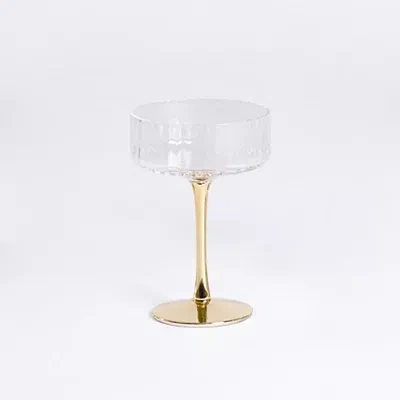 Kirkland's Ripple Gold Base Coupe Wine Glass