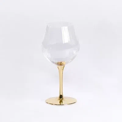 Kirkland's Ripple Gold Base Goblet Wine Glass