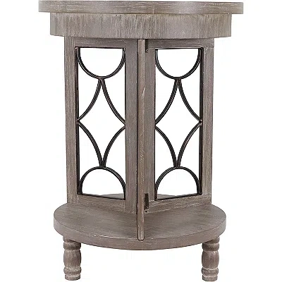 Kirkland's Roberta Gray Wood Decorative Metal Accent Table