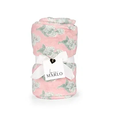 Kirkland's Rose Floral Block Print Fleece Throw In Pink