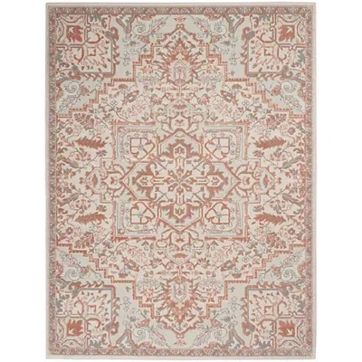 Kirkland's Rose Floral Medallion Area Rug In Neutral