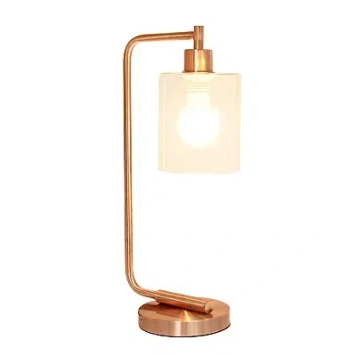 Kirkland's Rose Gold Iron Industrial Bronson Table Lamp