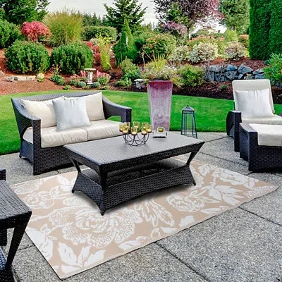 Kirkland's Roses Outdoor Area Rug In Multi