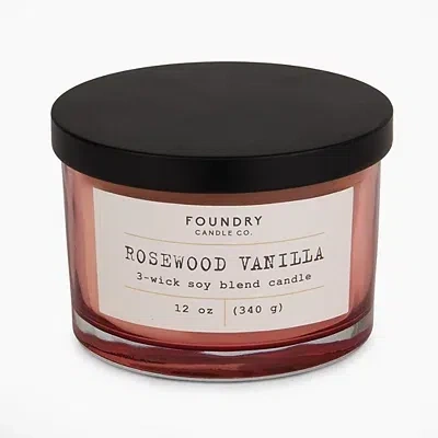 Kirkland's Rosewood Vanilla Typewriter 3-wick Jar Candle In Pink