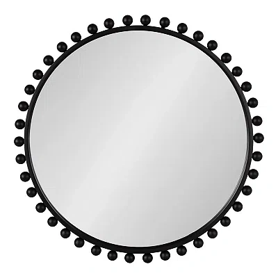Kirkland's Round Black Beaded Metal Wall Mirror