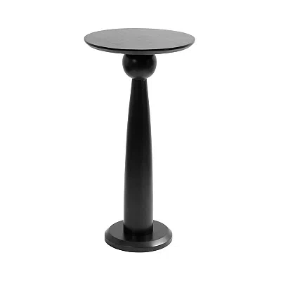 Kirkland's Round Black Wood Jess Accent Table