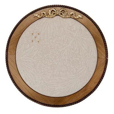 Kirkland's Round Bow Floral Print Pinboard In Brown