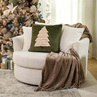 Kirkland's Round Cream Boucle Swivel Accent Chair In Neutral